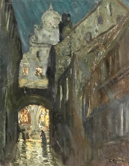 Nächtliche Altstadtgasse by Ernst Kolbe