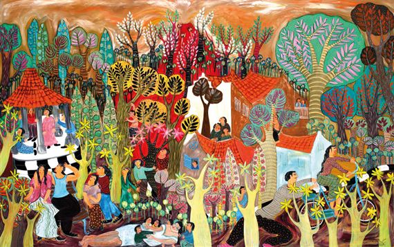 Femme Et Fleurs (Woman and Flowers) by Francois Brochet, 1989