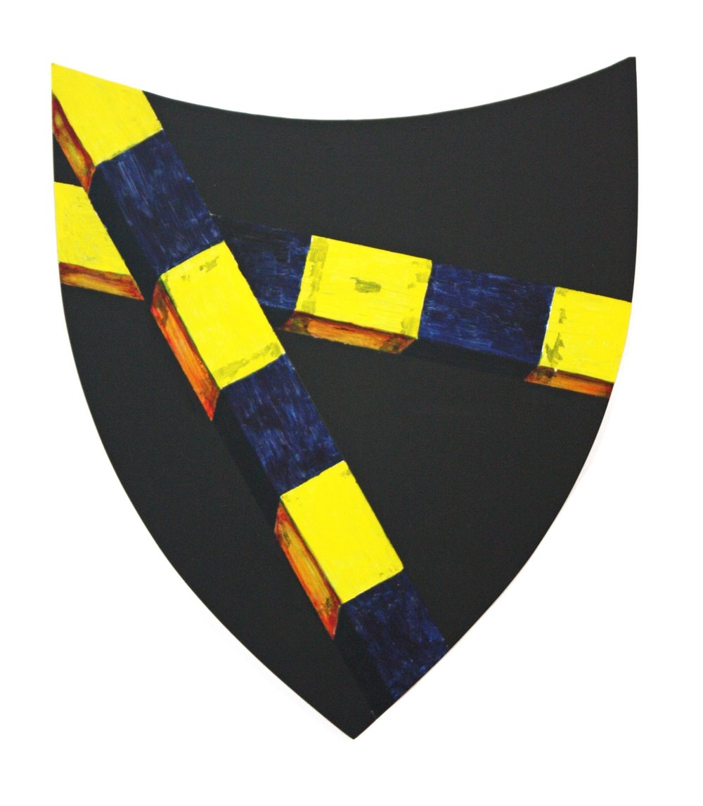 Artwork by Marcin Berdyszak, „When the barrier becomes content at night", Made of acrylic on board