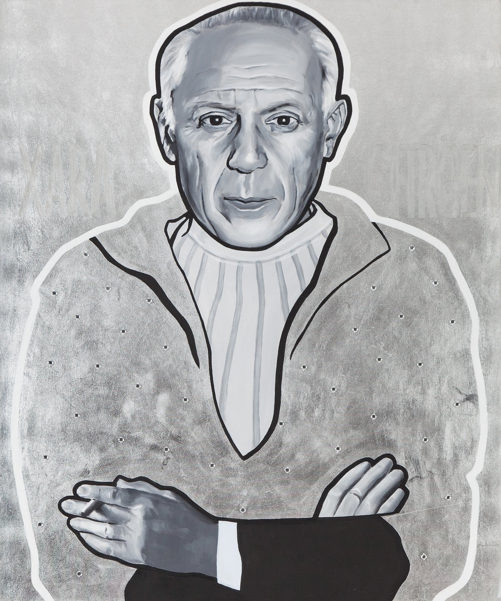 Artwork by Bartek Jarmoliński, From the cycle "Santo Subito": „St. Pablo”, „St. Frida”, Made of oil/canvas