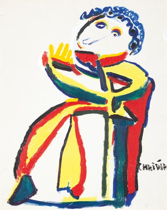 Artwork by Chaibia Tallal, UN JEUNE HOMME TRISTE, Made of Oil on canvas