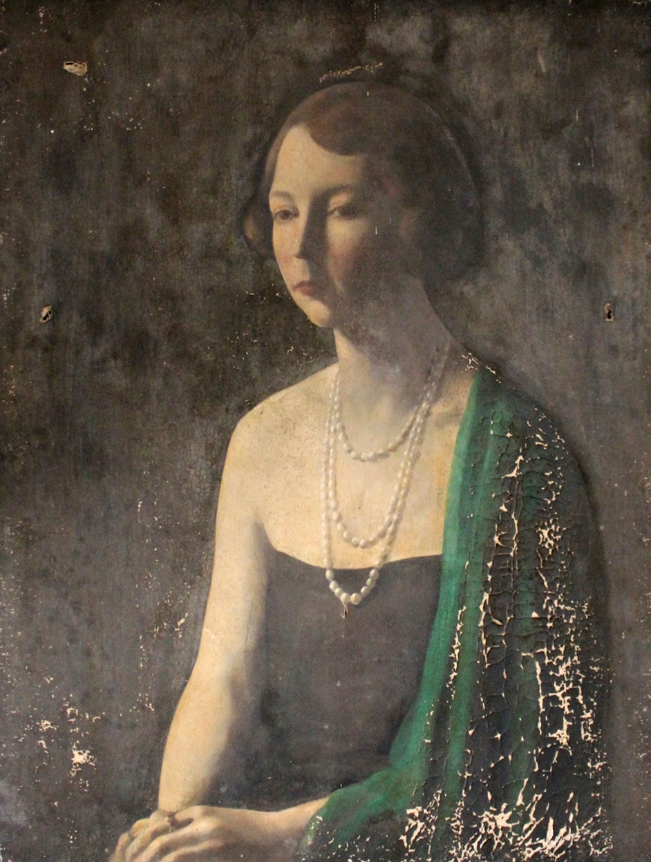 Artwork by Jacob Kramer, TWO WORKS: PORTRAIT OF A LADY, Made of oil on canvas; pastel sketch