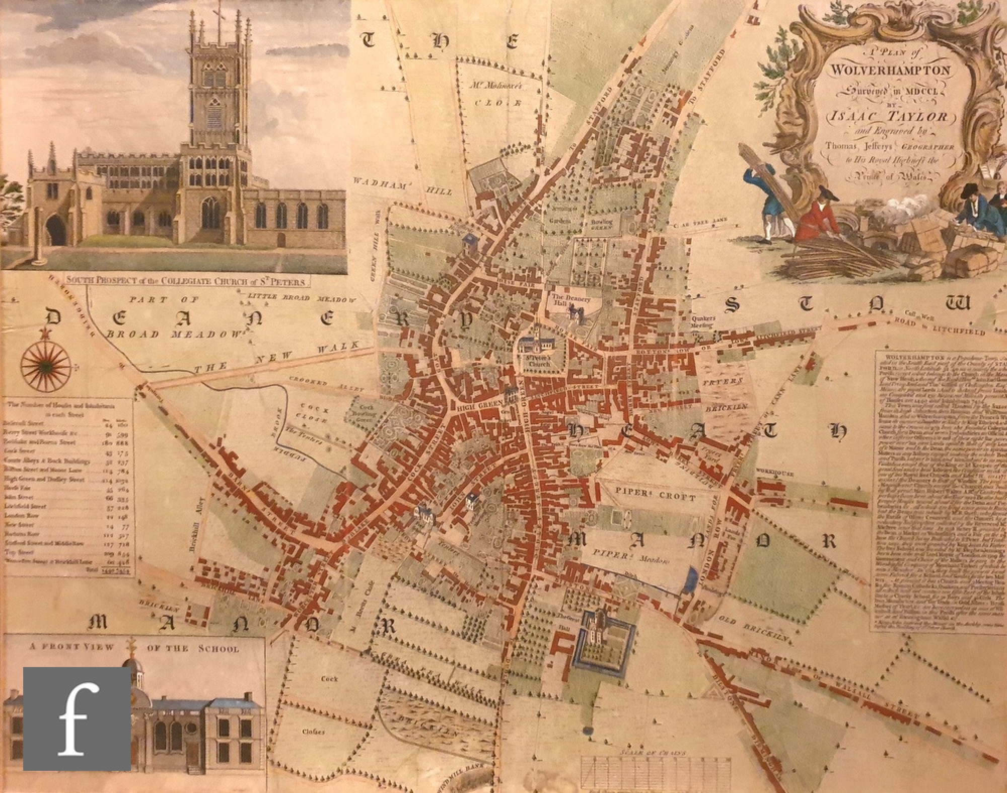 Isaac Taylor Plan of Wolverhampton? (1750) MutualArt