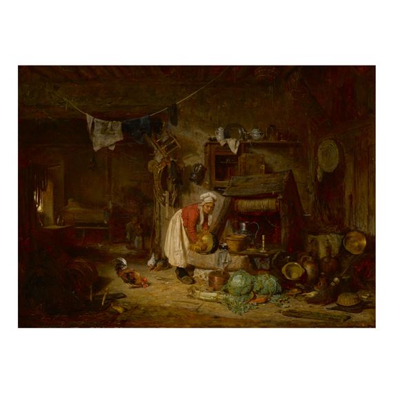 INTÉRIOR DE FERME DANS LE BERRY by Jules Dupré, dated 1833