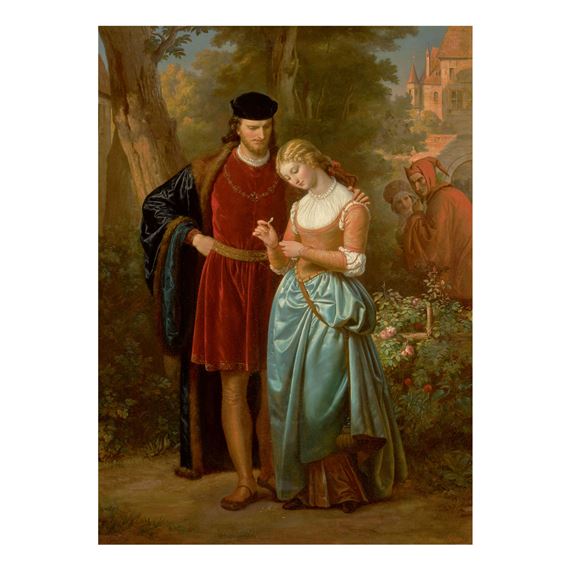 Eugene de Blaas FAUST AND MARGUERITE IN THE GARDEN MutualArt