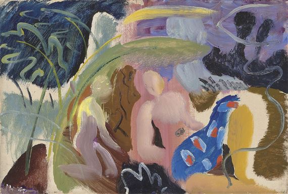 Woman and Child (John by Jordan series) by Ivon Hitchens, 1942, Painted in 1942