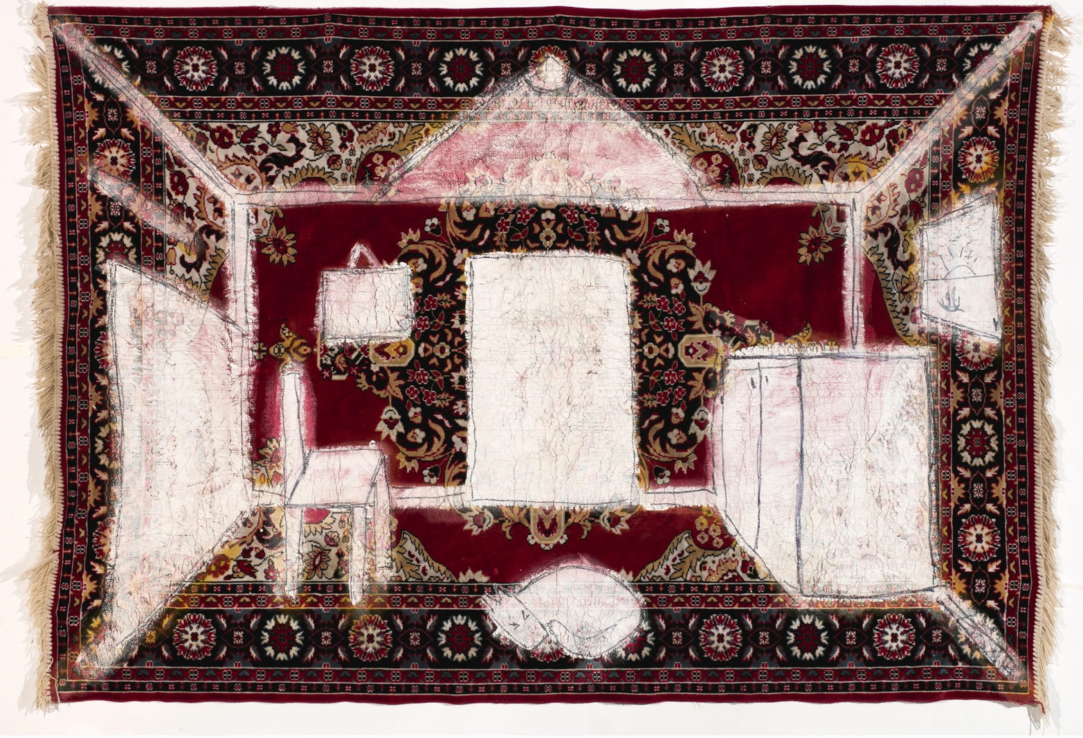 Artwork by Sergey Rozhin, Room Mirror, Made of mixed media, acrylic, varnish, marker