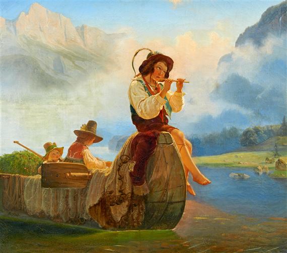 Der Alpensee by Carl Adolf Mende, 1840