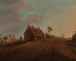 Artwork by Lauregs Gouban, Paysage animé de soldats, Made of Oil on panel