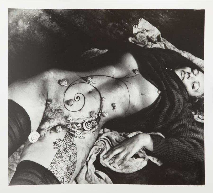 Artwork by Sławomir Rumiak, Line and Snails, Made of gelatin silver print