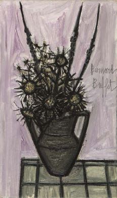 ベルナール・ビュフェ、TROIS JACINTHES DANS UN VASE ベルナール・ビュフェ、TROIS JACINTHES DANS UN VASE - メルカリ