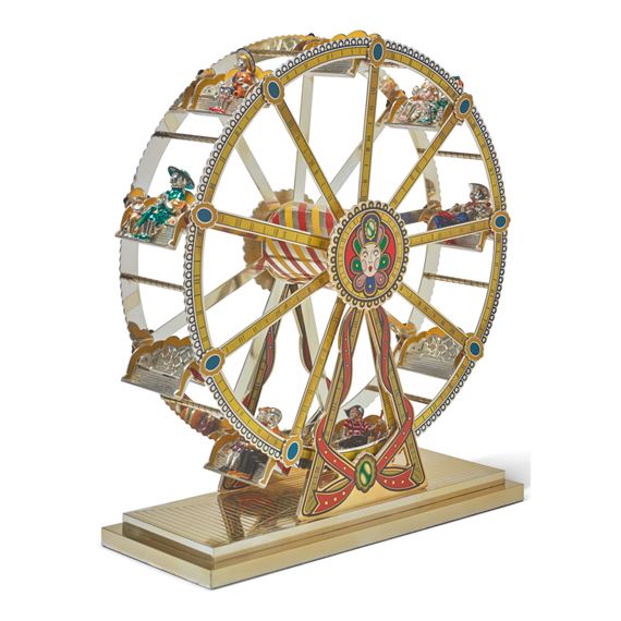 A SILVER AND ENAMEL FERRIS WHEEL, DESIGNED BY GENE MOORE FOR TIFFANY & CO., NEW YORK