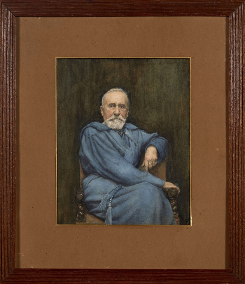 Artwork by Georges Jean, Portrait du peintre Pierre Puvis de Chavannes assis
