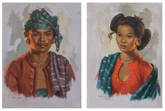 Benjamin Alano | Two Works: Portraits of Royal Filipino and Filipina ...