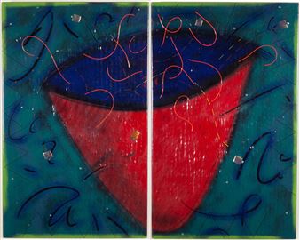 Two art glass wall panels - Liz Mapelli