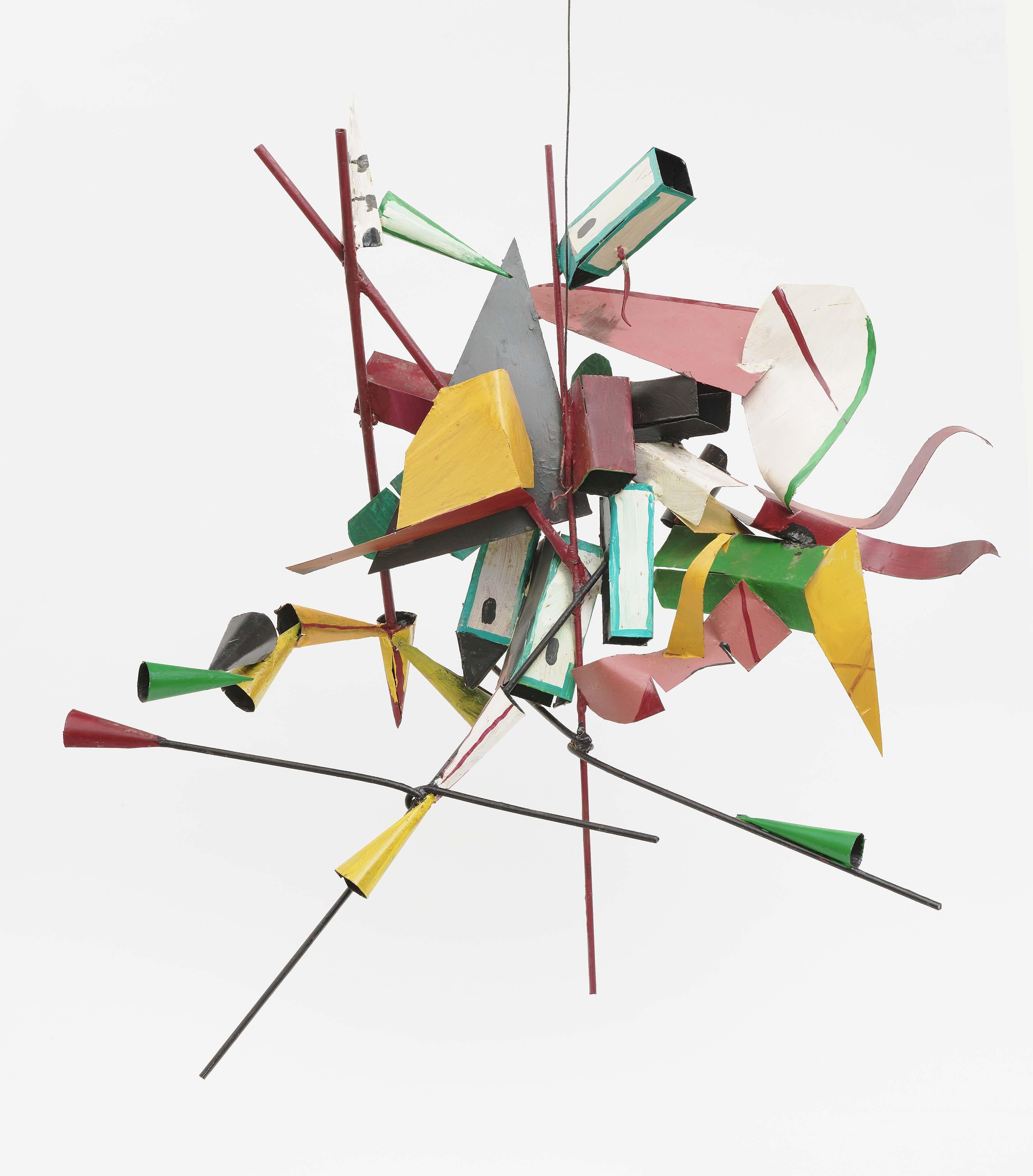 Artwork by Auke de Vries, Untitled, Made of Iron, sheet metal and wire, welded and painted in colour