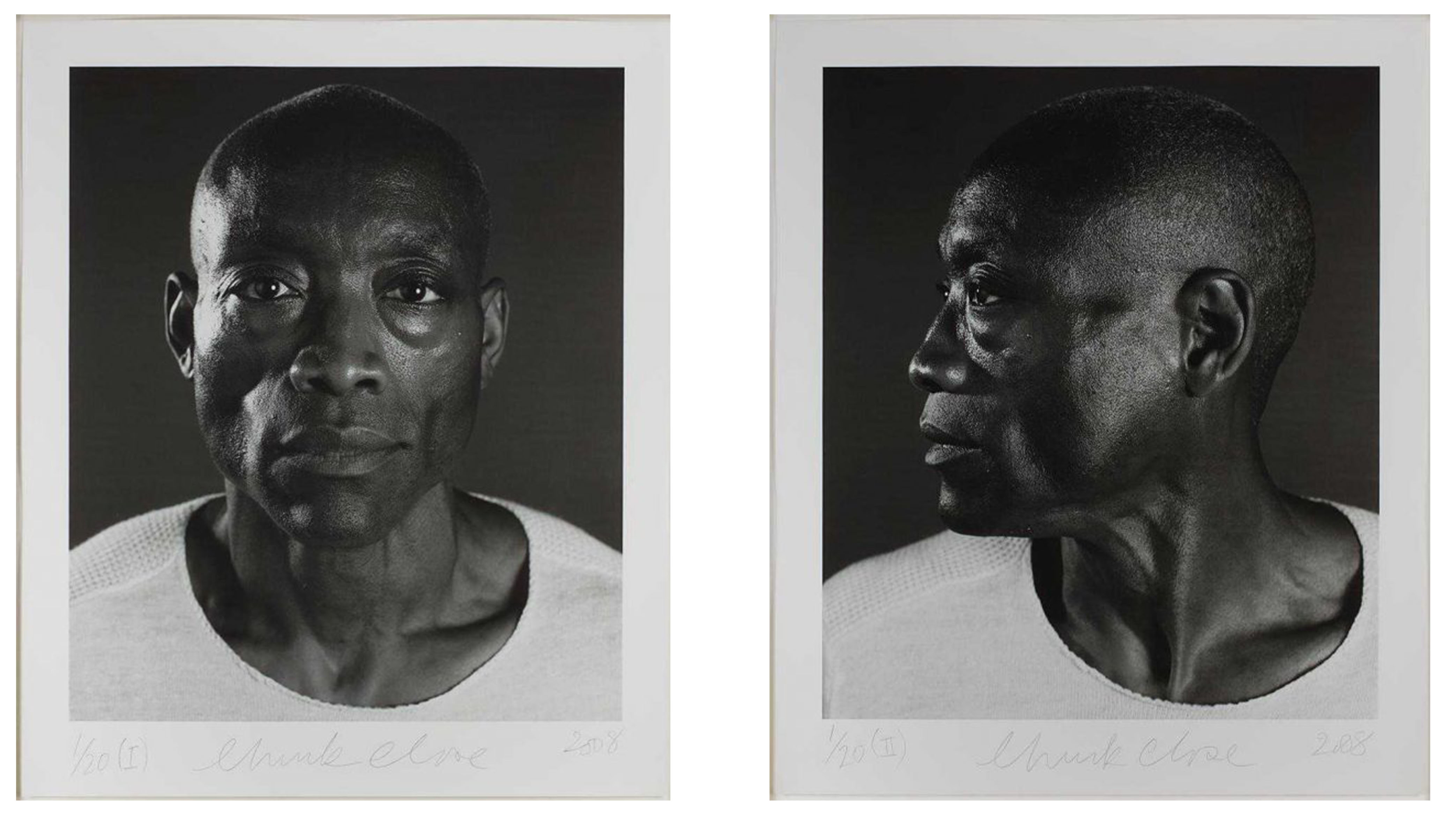Two Works: Untitled (Bill T. Jones) Diptych by Chuck Close, 2008