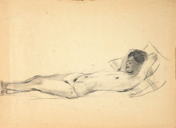 Artwork by Filippo de Pisis, NUDO SDRAIATO, Made of Pencil on paper