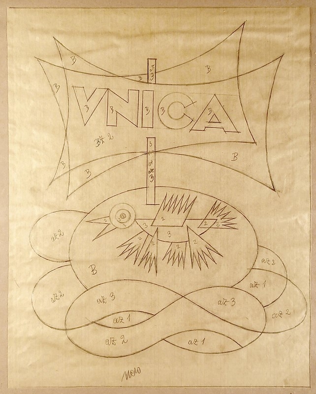 Unica ( cioccolato ) Progetto per Manifesto by Fortunato Depero, 1927
