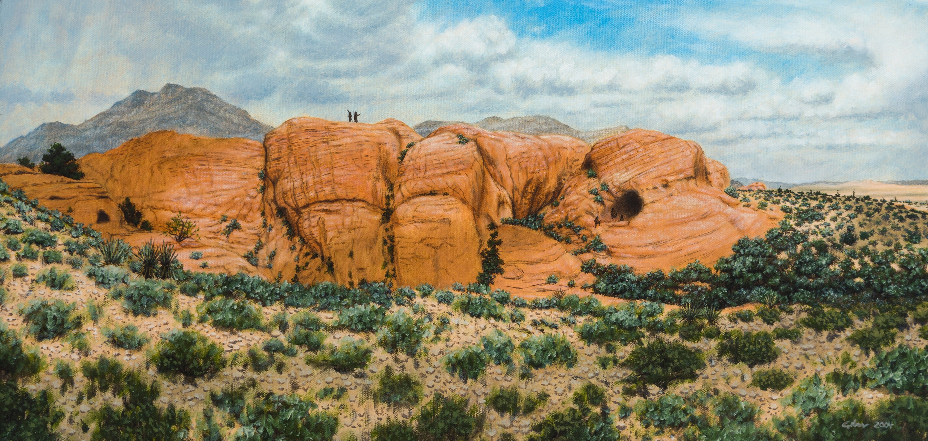Artwork by Bradley W. Giles, "The Heights at Little Red Rock,", Made of Oil on canvas