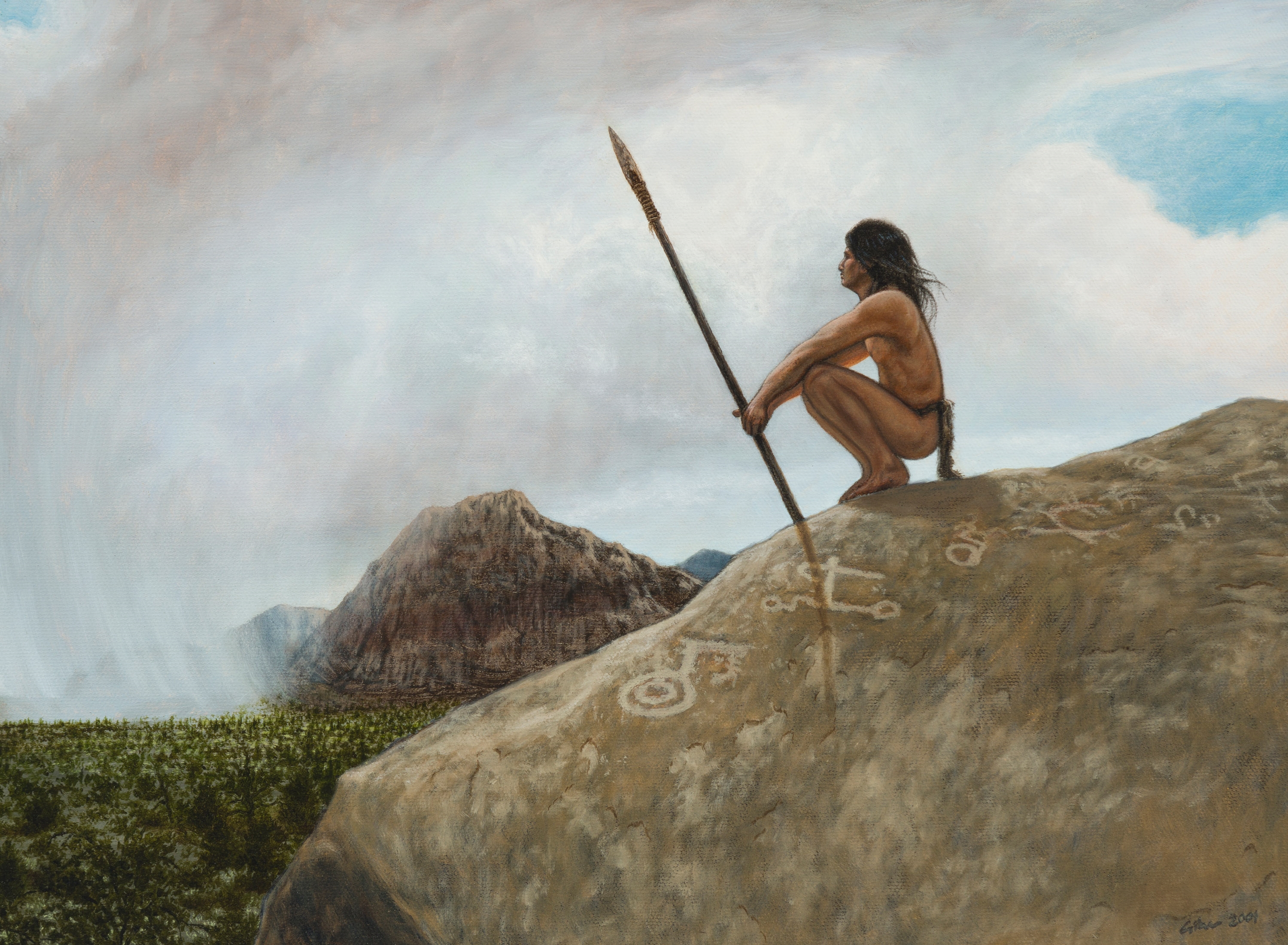 Artwork by Bradley W. Giles, "The Visitor,", Made of Oil on canvas