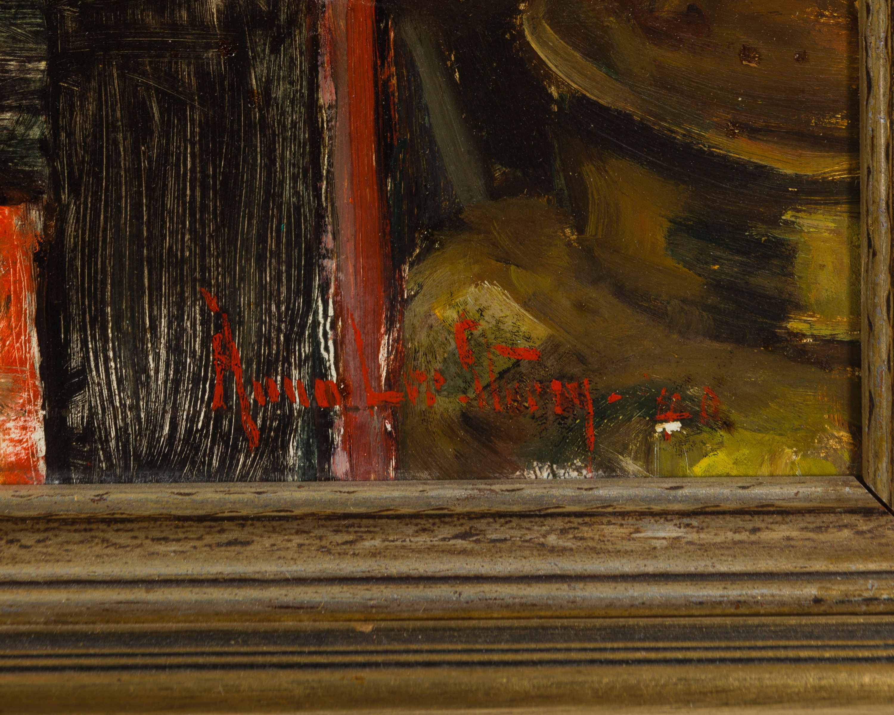 Artwork by Anna Lee Stacey, Still life with angel's trumpet, Made of Oil on masonite