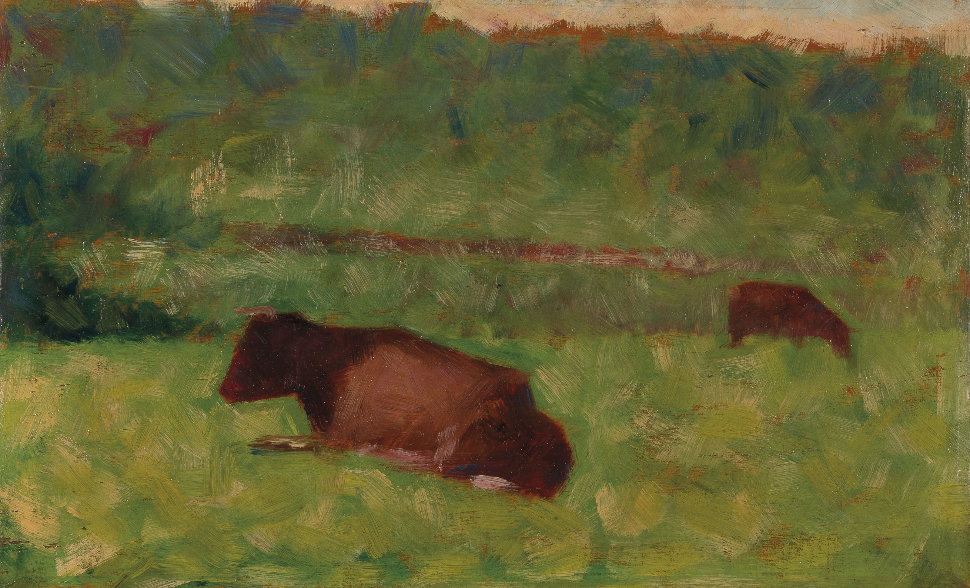 Vaches dans un pré by Georges Seurat, Painted circa 1883