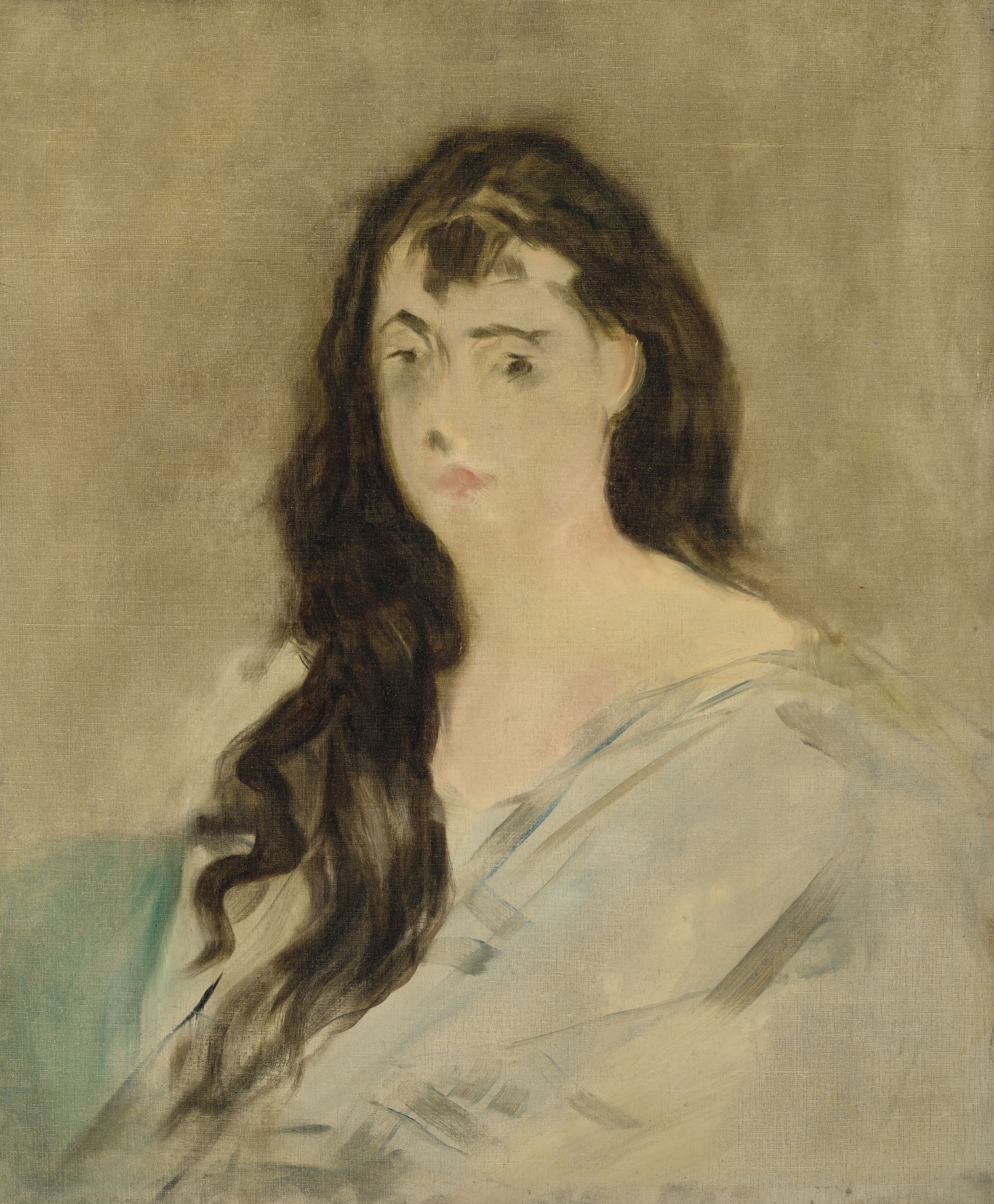Artwork by Édouard Manet, Jeune femme aux cheveux défaits, Made of oil on canvas