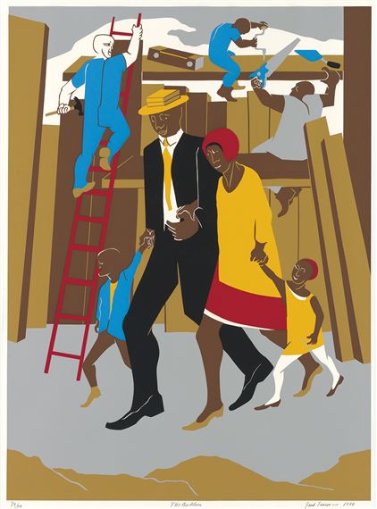 The Builders (The Family) by Jacob Lawrence, 1974