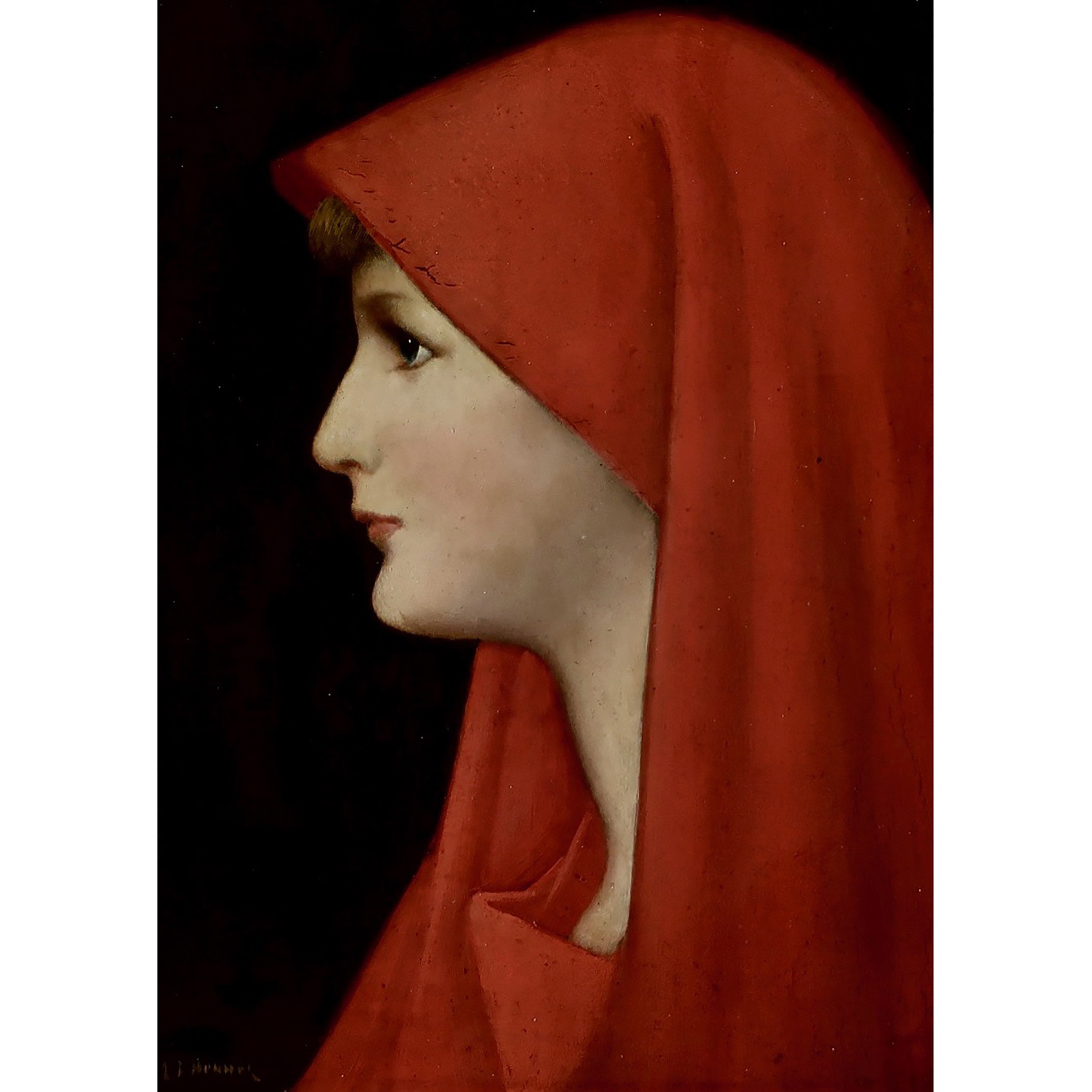 Artwork by Jean-Jacques Henner, FABIOLA, Made of OIL ON PANEL