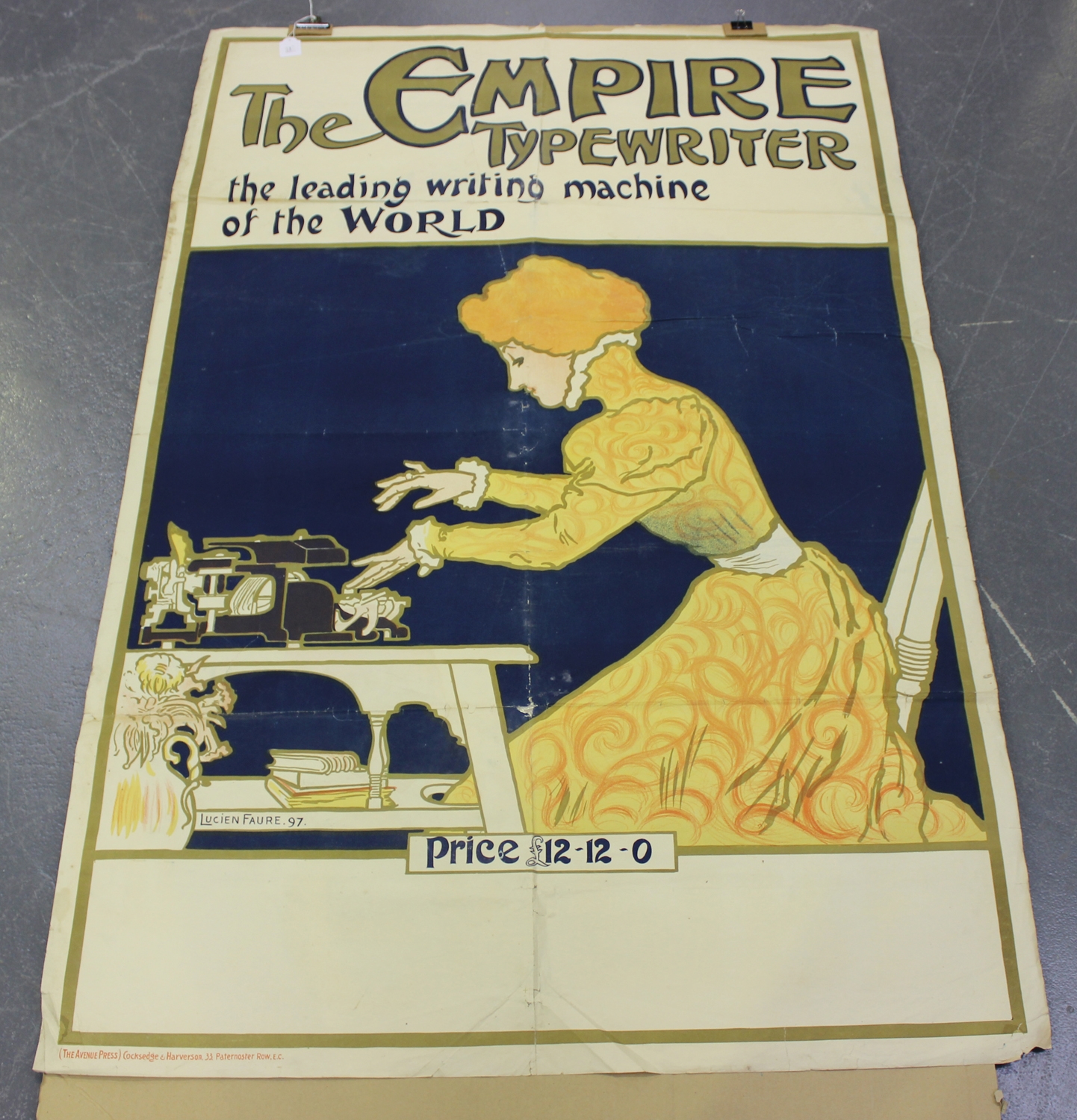 Artwork by Lucien Faure, The Empire Typewriter, the Leading Writing Machine of the World' (Advertising Poster), Made of colour lithograph