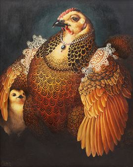 Partridge Rock Hen as Eleonora of Toledo (after Bronzino) - Lindee Climo