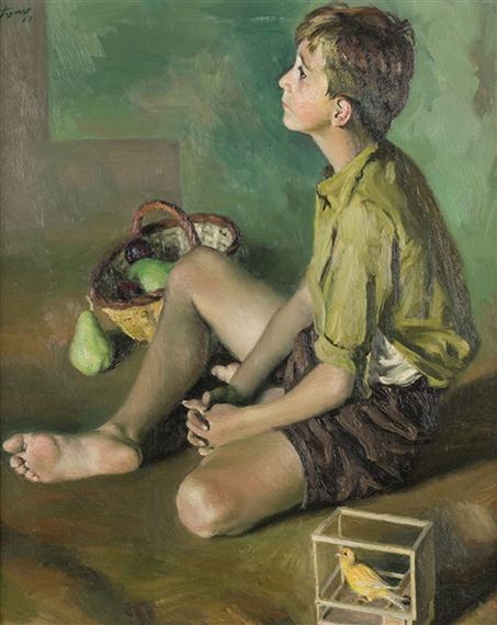 Niño Y Pajarito by Josep de Togores Llach, 1957