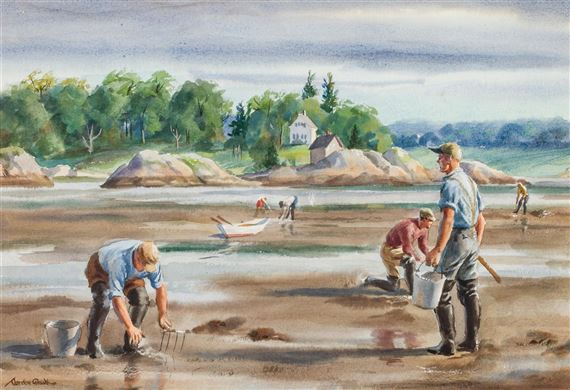 Clamming at Low Tide by Gordon Grant