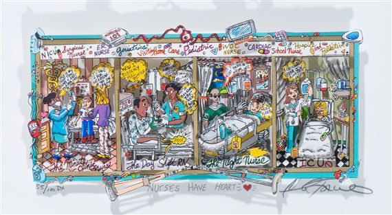 Charles Fazzino | NURSES HAVE HEART | MutualArt
