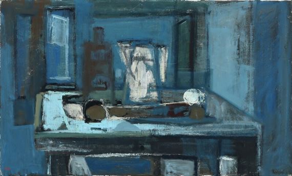 Ernst Carl Laurits Rasmussen | Still life with jug and bottle on a ...