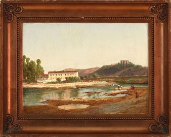 Italian landscape near a river - Niels Anders Bredal