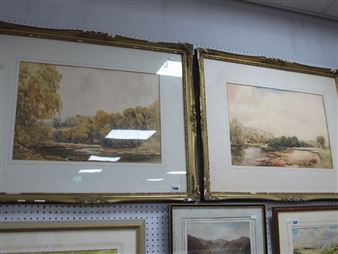 Two Works: Country River Scenes - H. Tennant