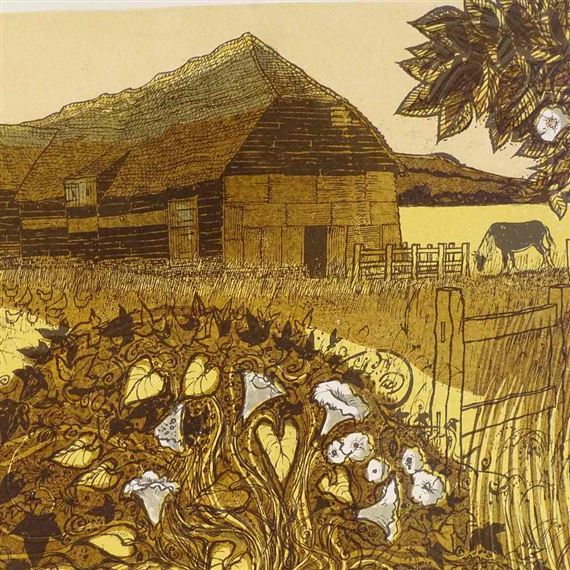 Robert Tavener | Tithe Barn and Convolvulus | MutualArt