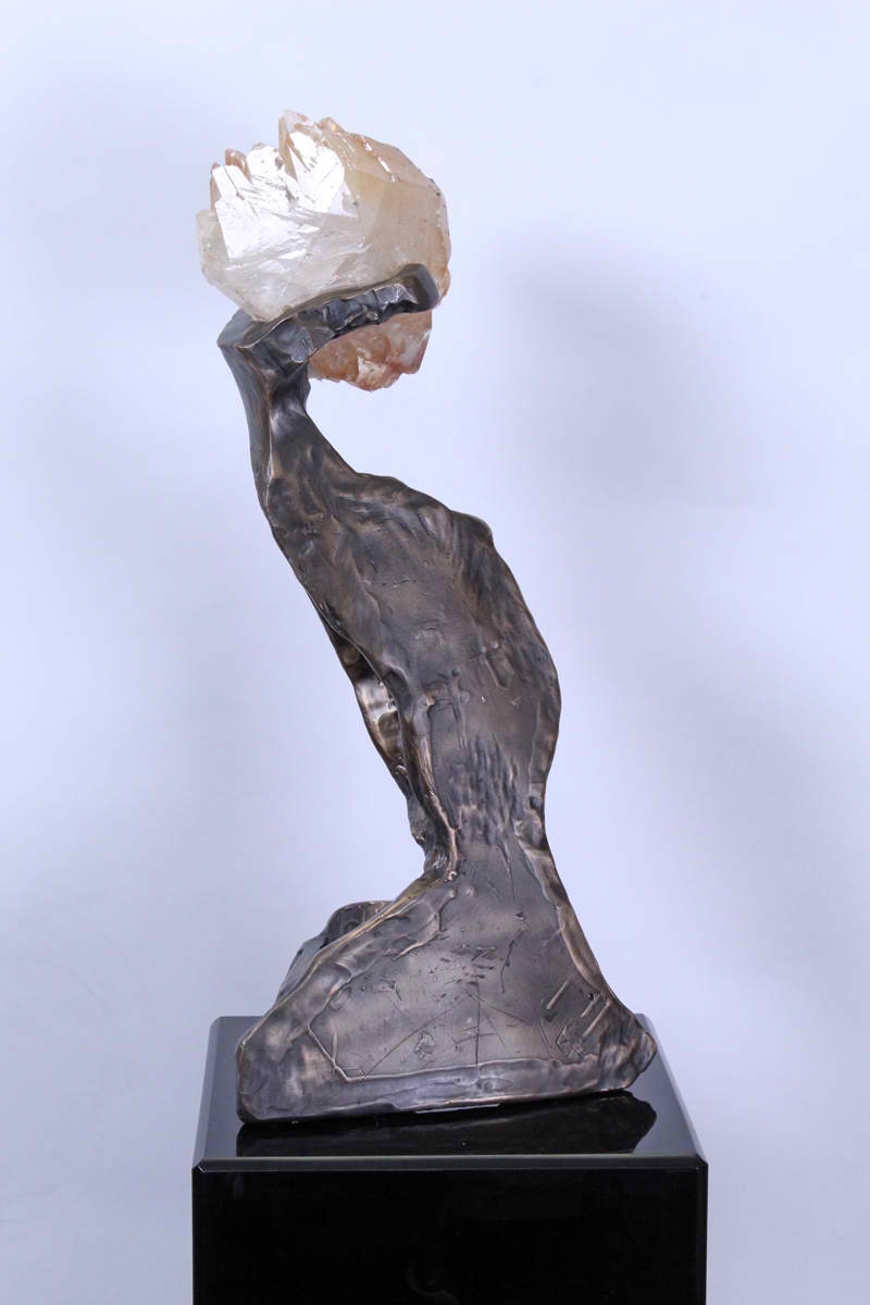 Artwork by Milton Katselas, Untitled, Made of welded metal sculpture with quartz inset