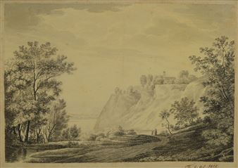 Landscape on the lake, under glass - Friedrich von Gärtner