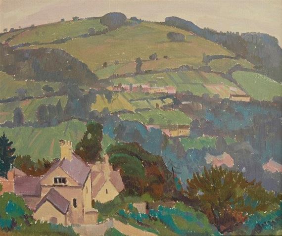 Village landscape by Adrian Maurice Daintry