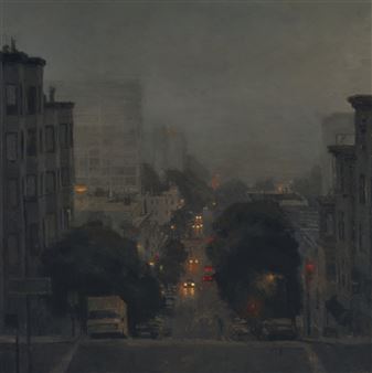 Laguna Street at Night - Jeremy Mann