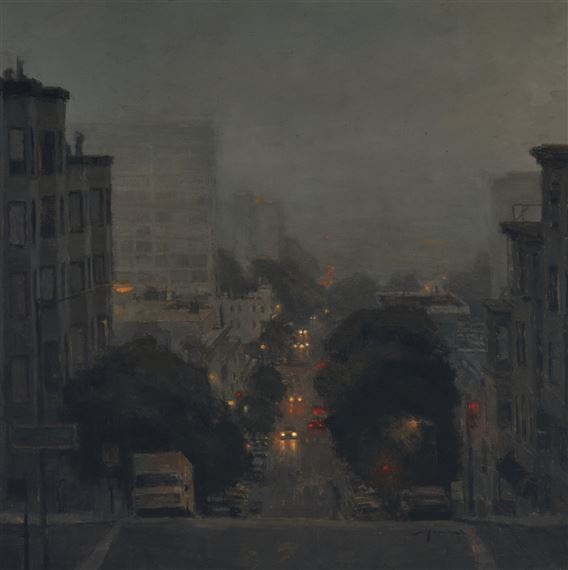 Laguna Street at Night - Jeremy Mann