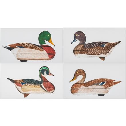 Four works: Mallard Duck Decoy ; Mallard Hen Duck Decoy ; Wood Duck Decoy ; Wood Hen Duck Decoy by Arthur Nevin, 1960-1970