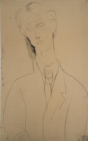Portrait of Bernouard by Amedeo Modigliani, 1959 after artist drawing