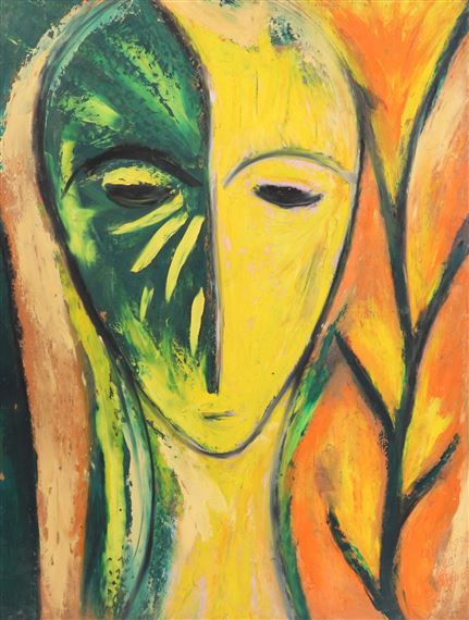 GREEN AND YELLOW  FACE by Je Bus, 2002
