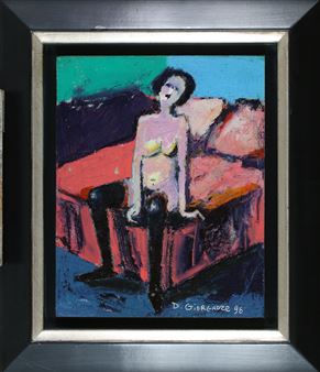 Vrouw op bedrand - David Giorgadze