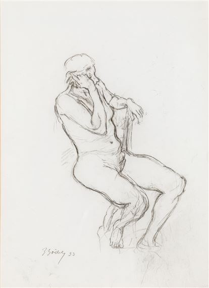 Sitzender Männerakt