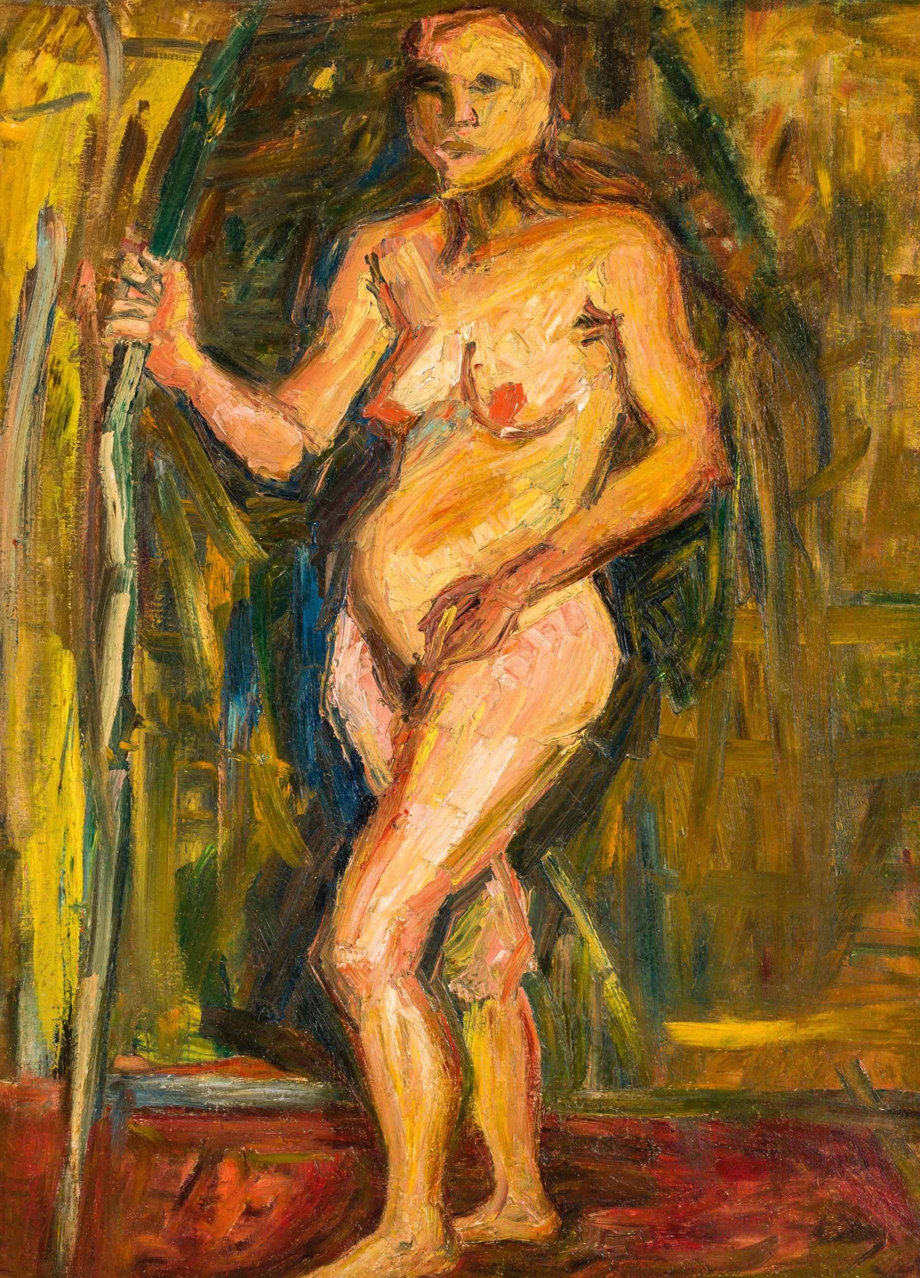 Artwork by Herbert Boeckl, Stehender weiblicher Akt, Made of oil on canvas